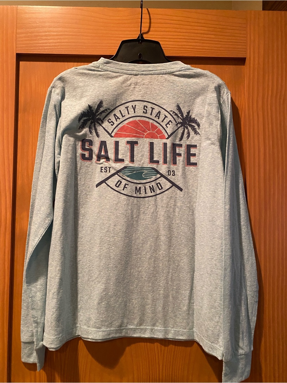 Salt Life Women’s Heather Aqua Salty State Of Mind Long Sleeve Shirt NWT Size S